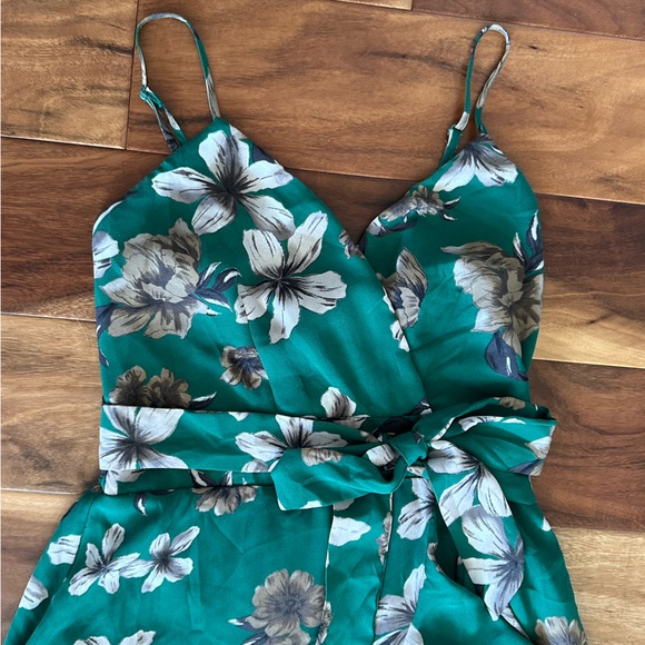 Purple Snow Green Floral Ruffled Flowy Dress size Medium - Picture 3 of 5